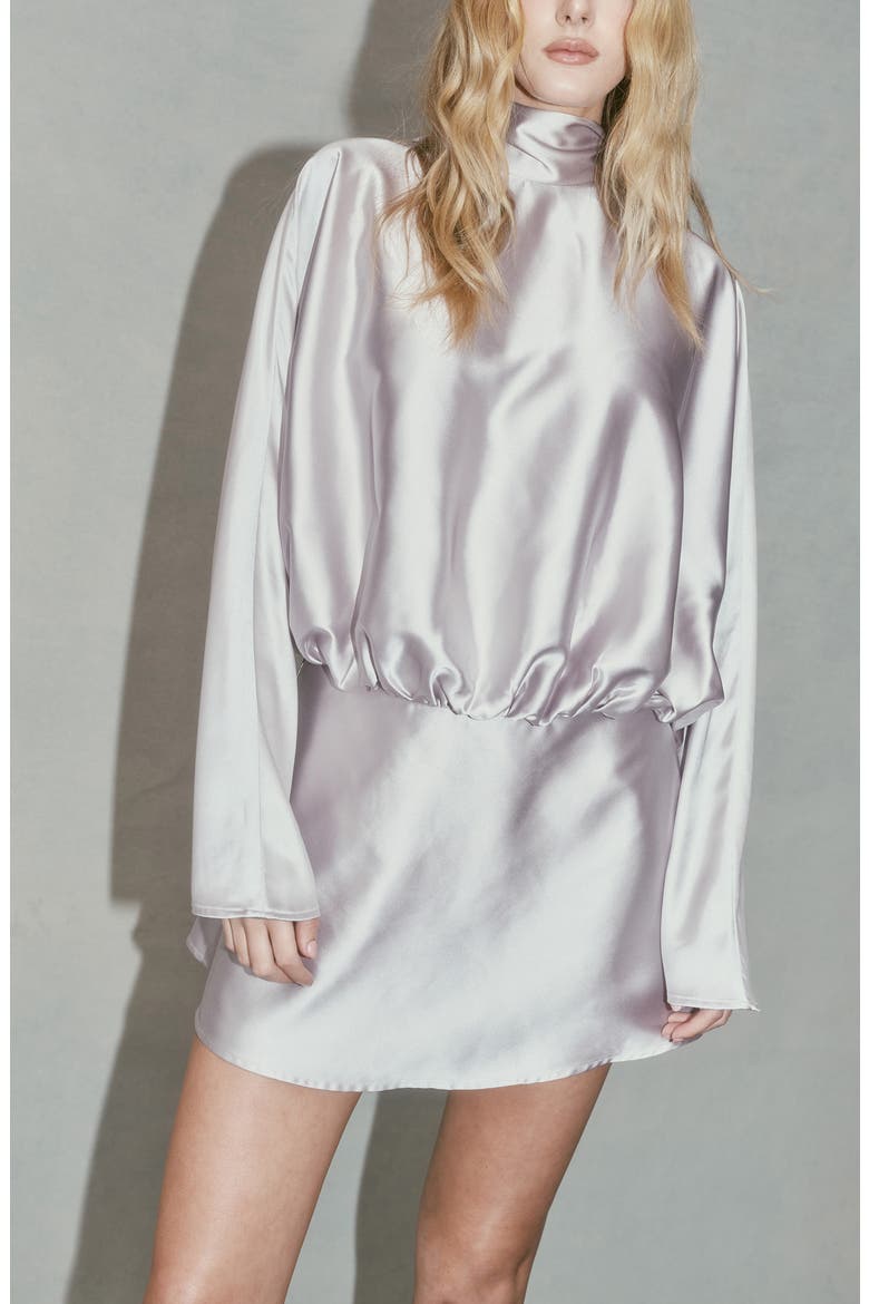 Bellucci Mock Neck Minidress, Alternate, color, SILVER