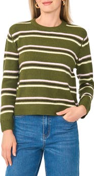 1.STATE Stripe Crewneck Sweater
