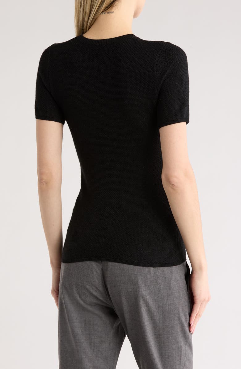 rag & bone Adiana Wool Blend Short Sleeve Sweater, Alternate, color, Black