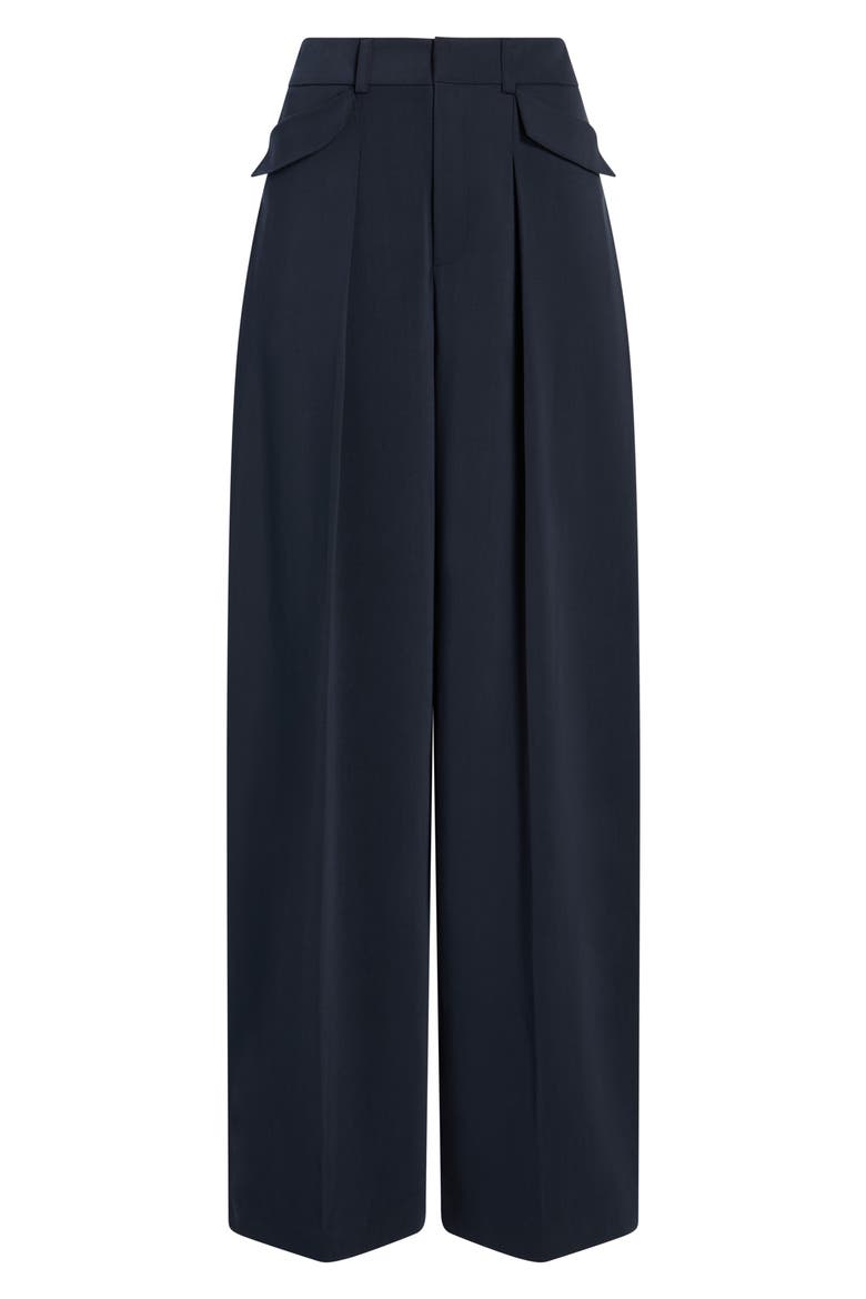 Leora Pleated Wide Leg Pants, Alternate, color, NAVY