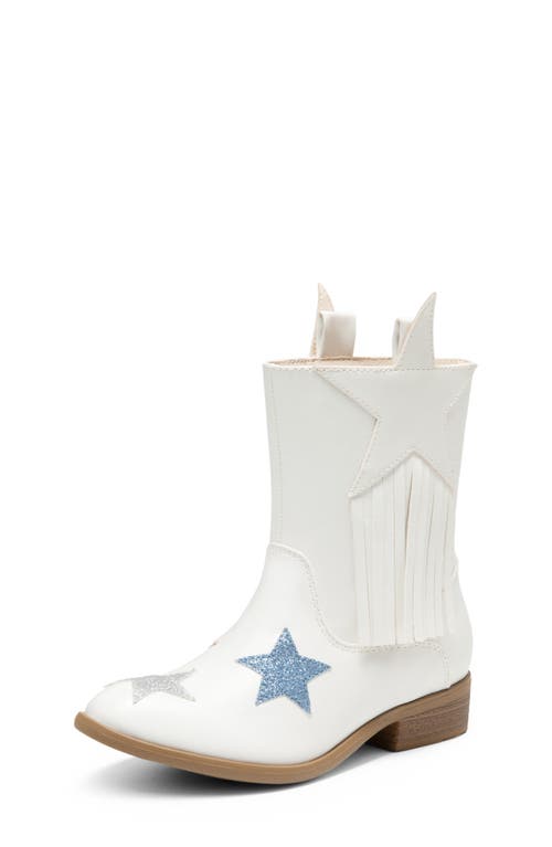 DREAM PAIRS Kids' Western Boot in White 