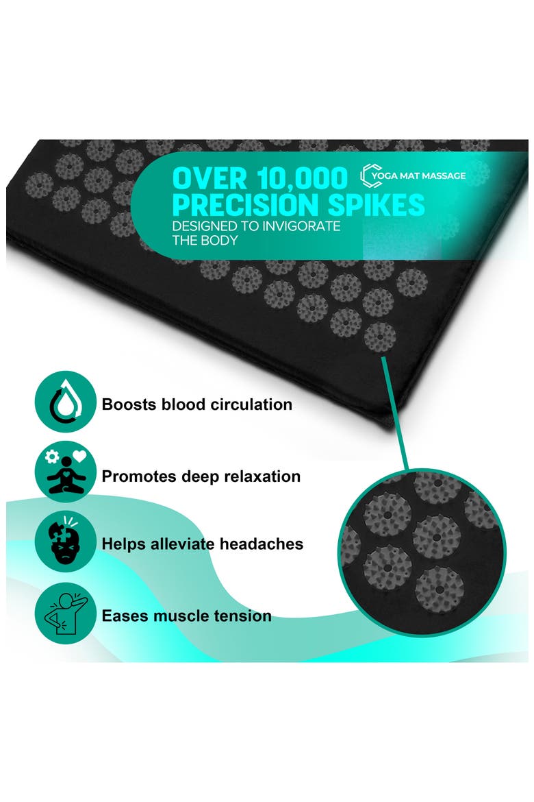Acupressure Mat & Pillow Set, Alternate, color, BLACK