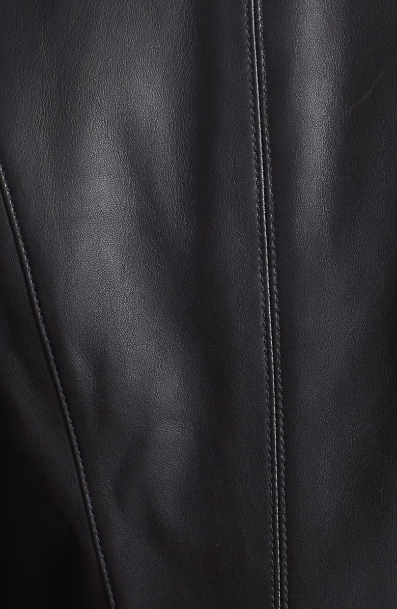 Trouvé Draped Lapel Leather Jacket, Alternate, color,