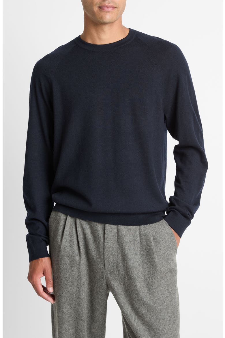 Merino Wool & Cashmere Crewneck Sweater, Main, color, COASTAL