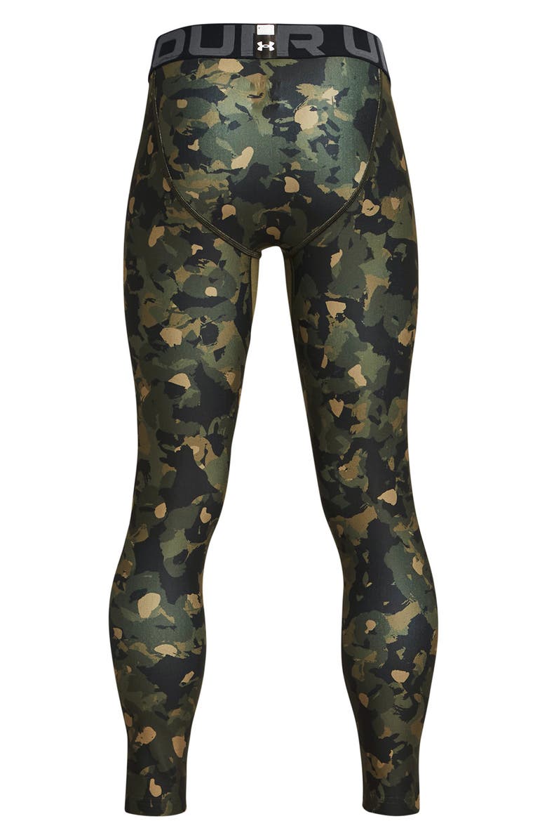 Under Armour Kids' Print Leggings, Alternate, color, Marine Od Green