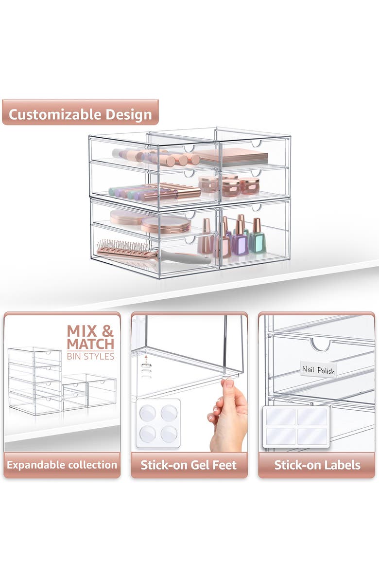 SORBUS 7-Drawer Acrylic Organizer, Alternate, color,