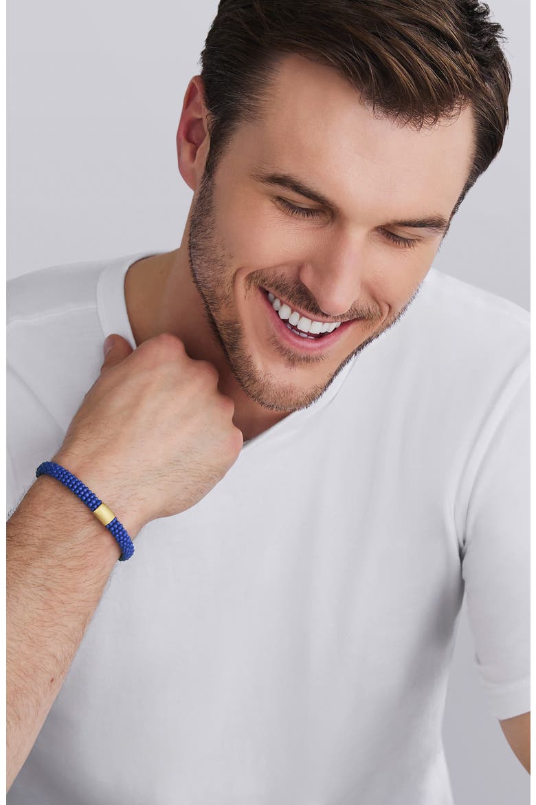 Men's Anthem Ceramic Caviar Beaded Bracelet, Alternate, color, BLUE/ SILVER
