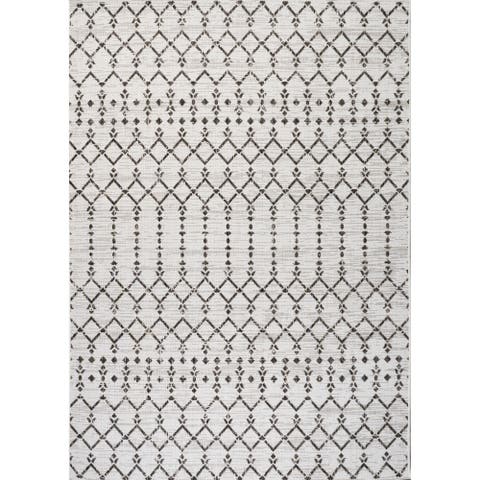 Ourika Moroccan Geometric Textured Weave Indoor/Outdoor Area Rug