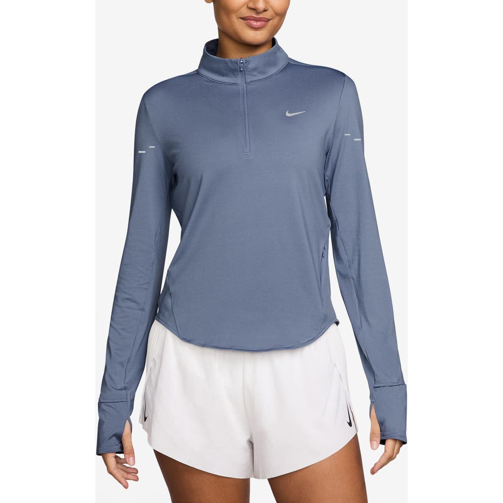 Nike Swift Dri-fit Uv Half Zip Running Top In Animal Print