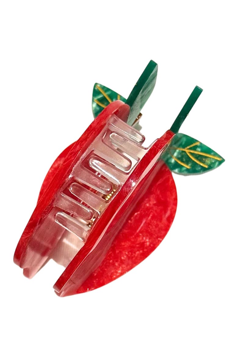Big Apple Hair Clip, Alternate, color, RED