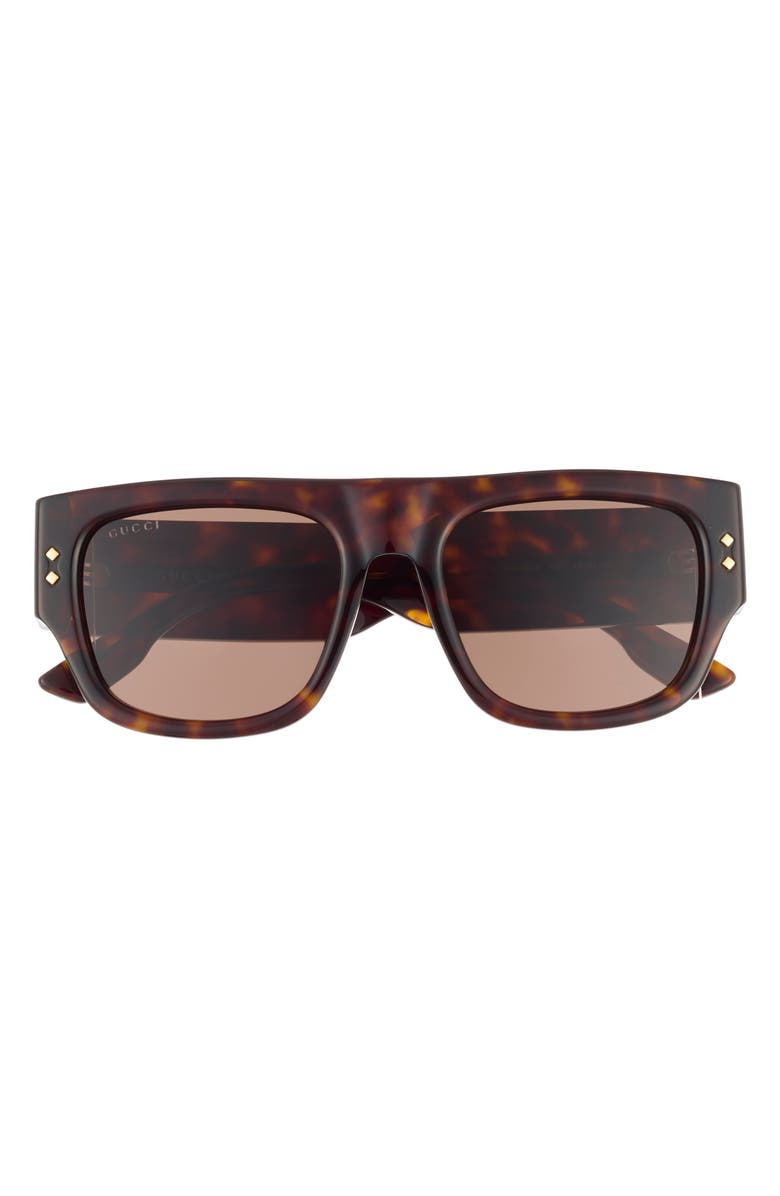 Gucci 54mm Square Sunglasses, Main, color, Havana Havana Brown