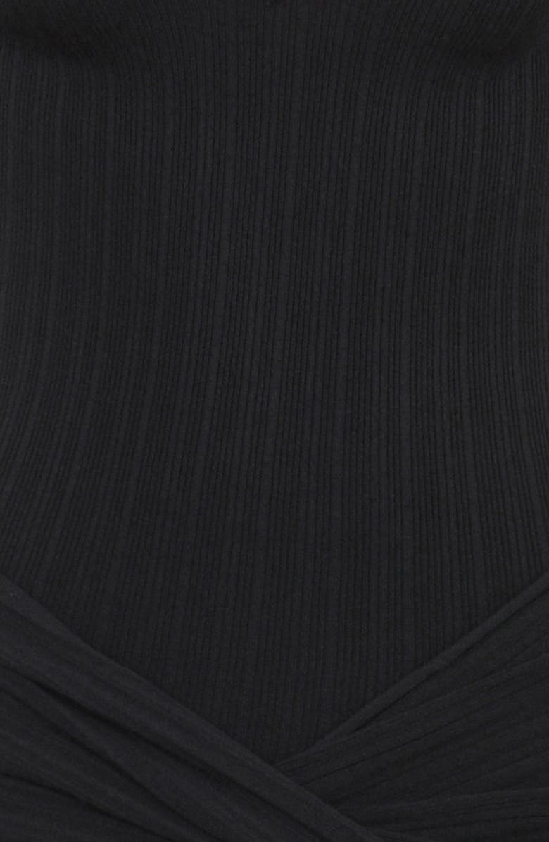 HOUSE OF CB Mila Long Sleeve Rib Maxi Dress, Alternate, color, Black