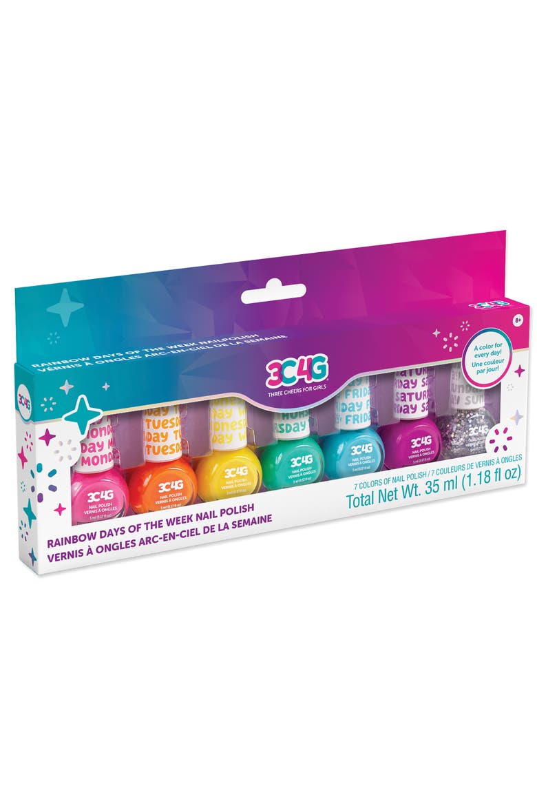 3C4G Rainbow Days Of The Week Nail Polish Set 7 Bottles, Main, color, Multicolored