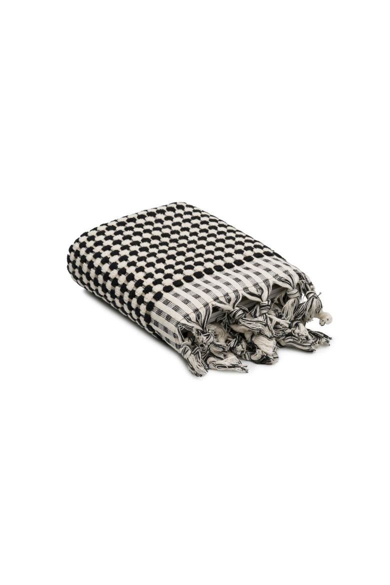 Dots Turkish Cotton Terry Hand Towel Bundle, Alternate, color, Black