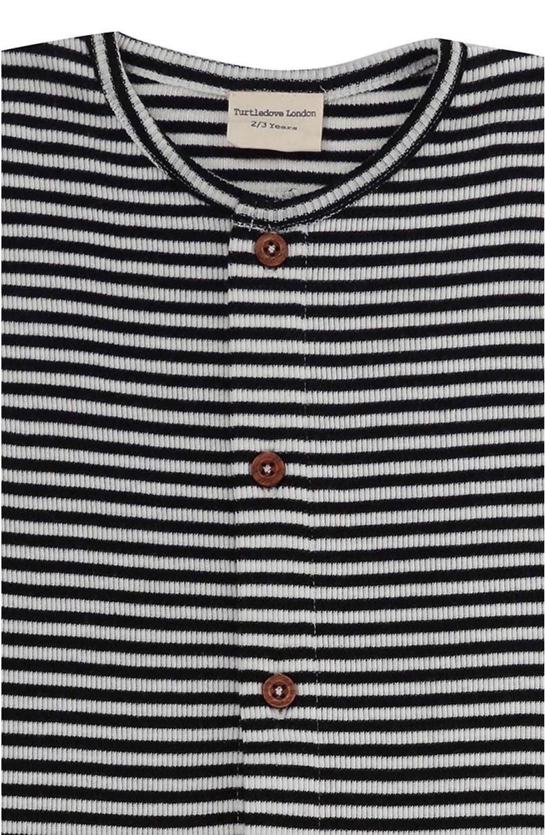 Turtledove London Kids Organic Cotton Rib Romper, Alternate, color, Black