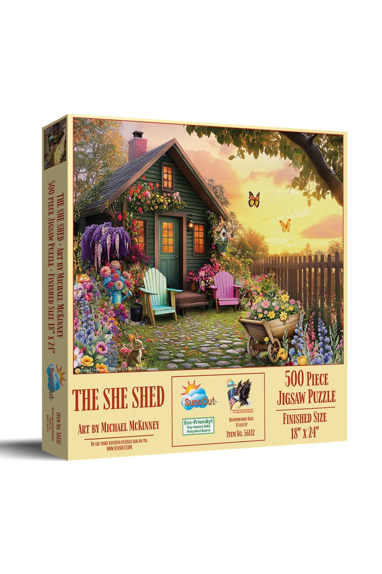 The She Shed 500 piece Jigsaw Puzzle for Adults, Main, color, Multicolor