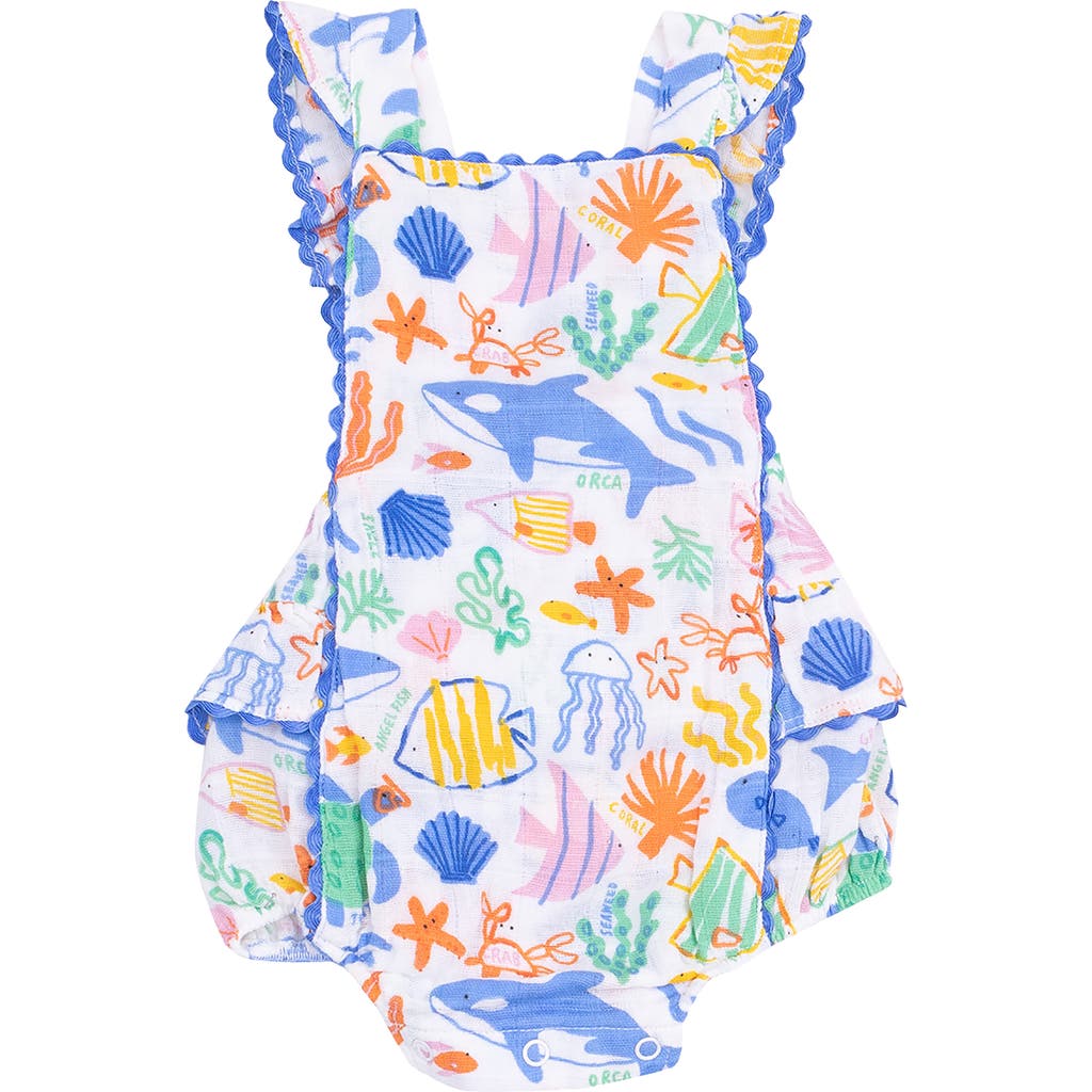 Shop Angel Dear Colorful Rickrack Organic Cotton Muslin Bodysuit In Ivory