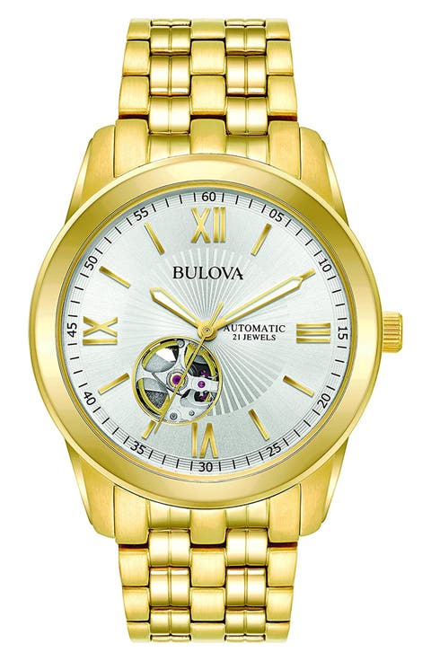 Men's Automatic Stainless Steel Bracelet Watch, 42mm