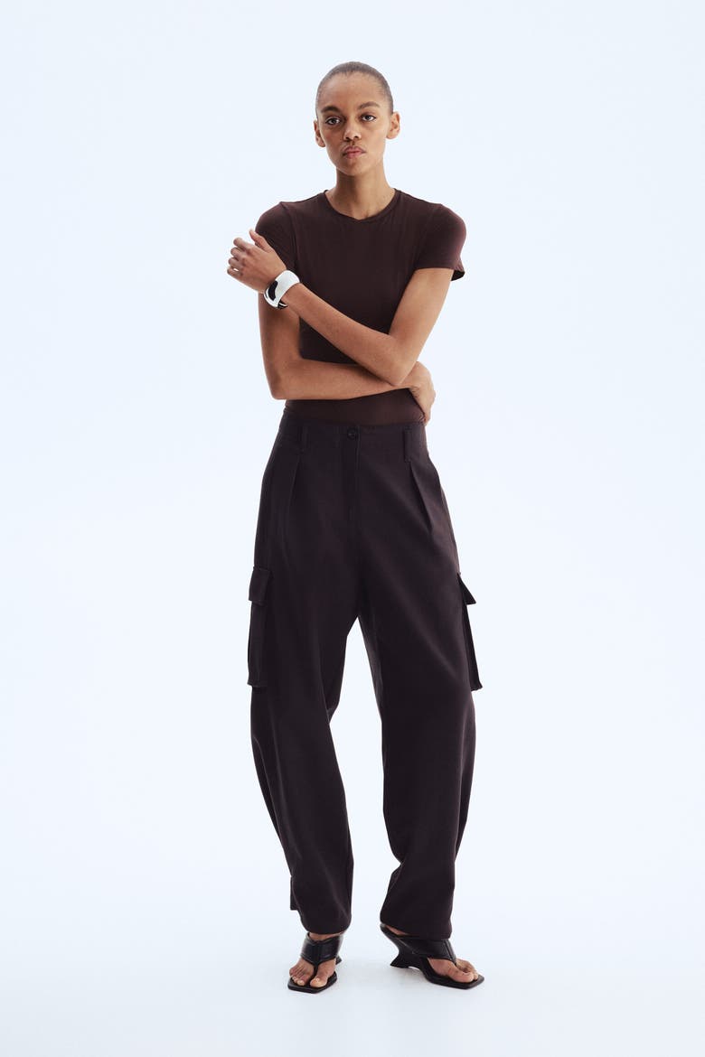 Short-sleeved Microfibre Body, Alternate, color, Dark brown