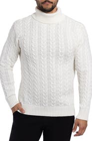 XRAY Cable Knit Turtleneck Sweater