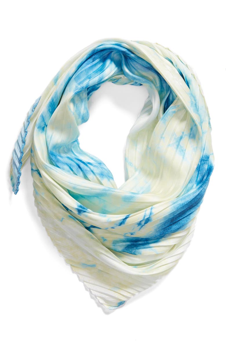 Something Navy Pleated Square Scarf, Alternate, color, 