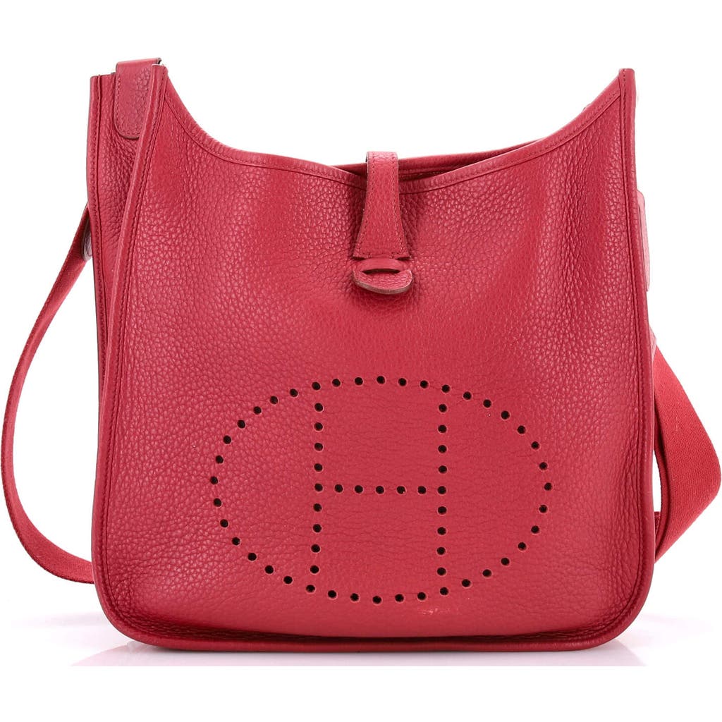 Pre-owned Hermes Hermes Evelyne Bag Gen Iii Clemence Pm In Red