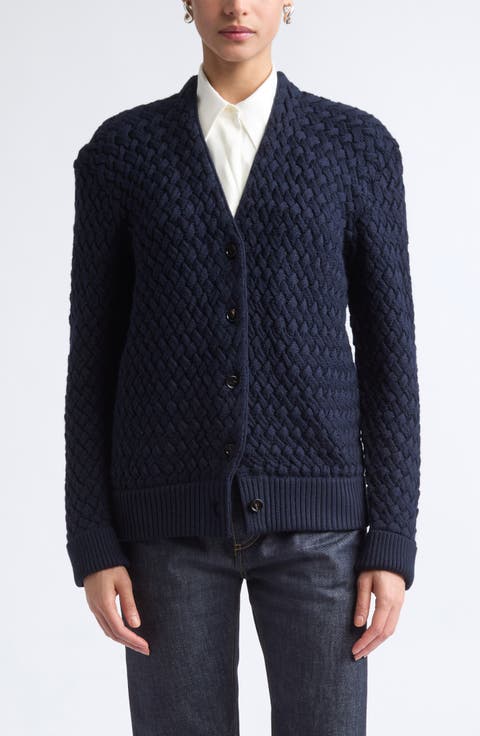 Intrecciato Wool Cable Stitch Cardigan