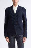 Bottega Veneta Intrecciato Wool Cable Stitch Cardigan