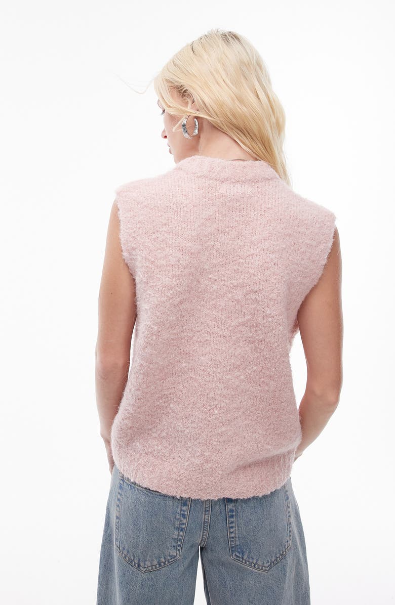 Topshop Bouclé Pullover Vest, Alternate, color, Light Pink