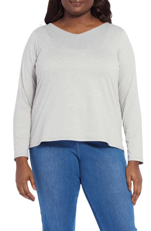 ntial V-Neck Long Sleeve Top (Plus)