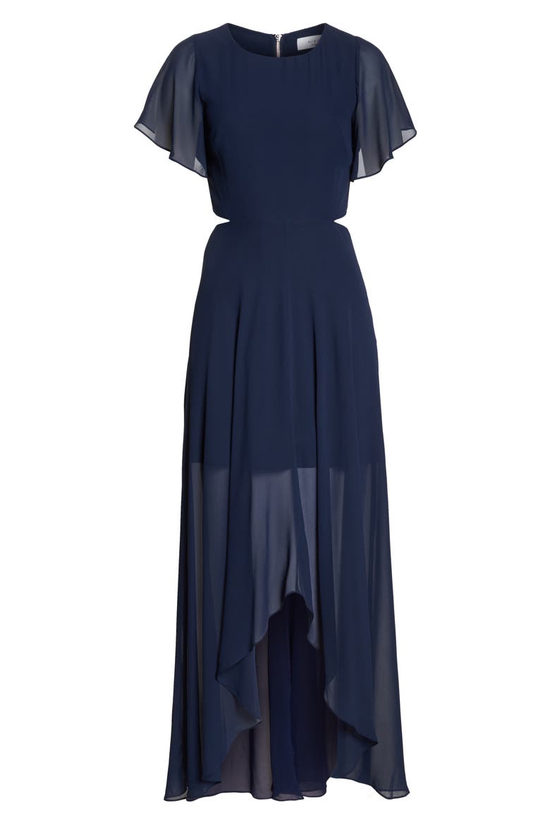 Cutout Maxi Dress, Alternate, color, NAVY