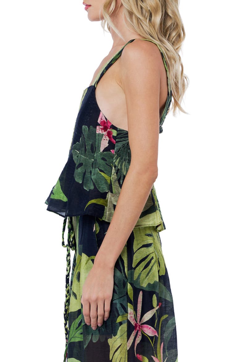 Arushi Palm Print Top, Alternate, color, BLACK MULTI