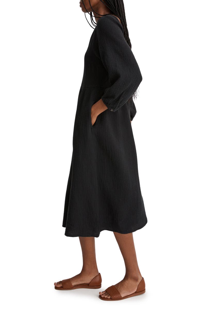 Madewell Lightspun V-Neck Midi Dress, Alternate, color, 