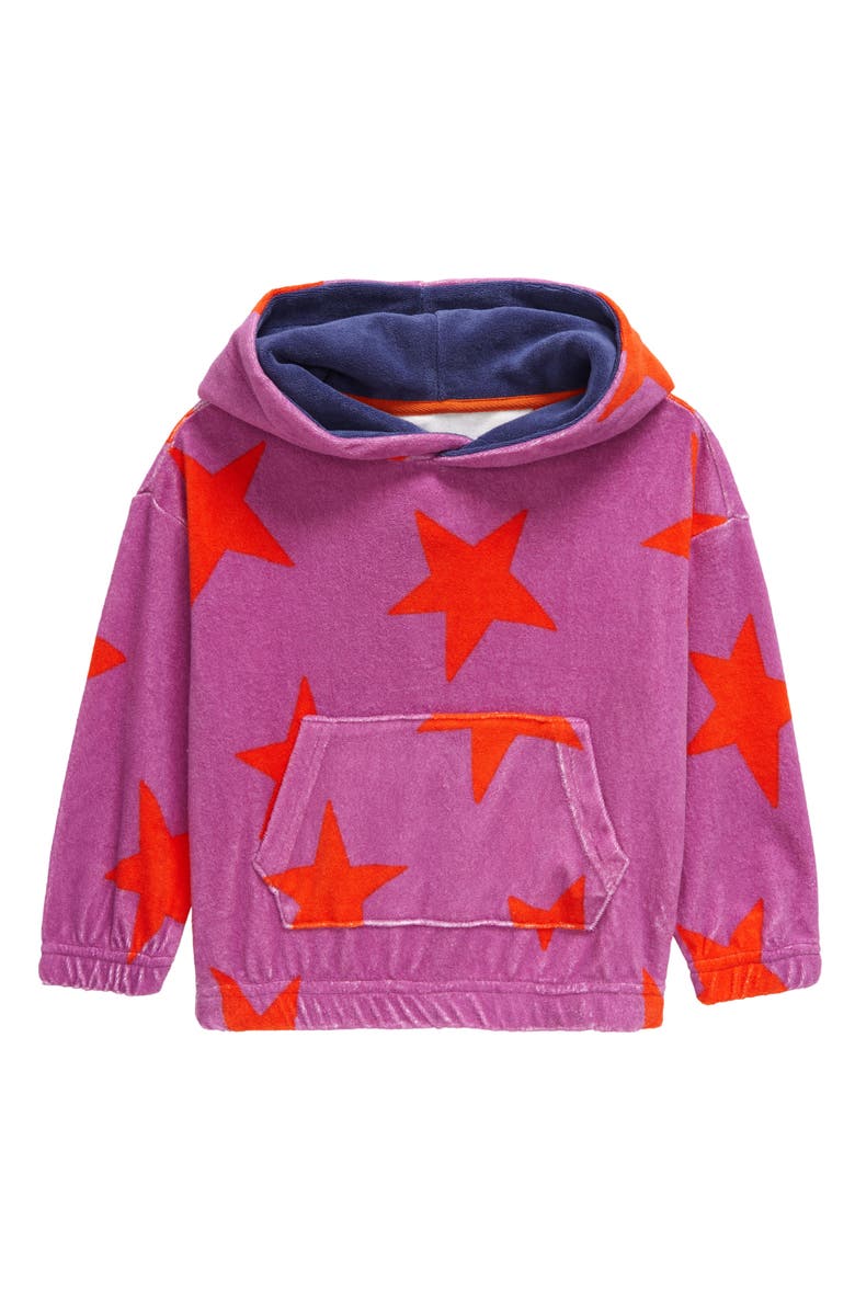 Mini Boden Kids' Star Print French Terry Hoodie, Main, color,