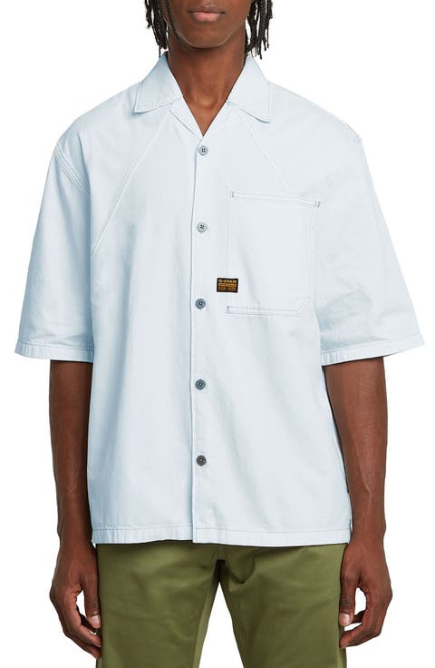 Track Relaxed Fit Organic Cotton Camp Shirt