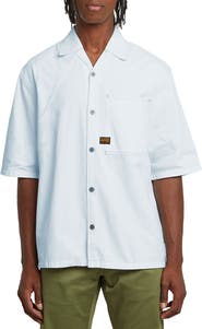G-STAR Track Relaxed Fit Organic Cotton Camp Shirt