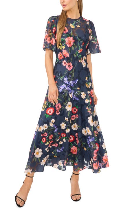 Lucie Flutter Sleeve Midi Dress