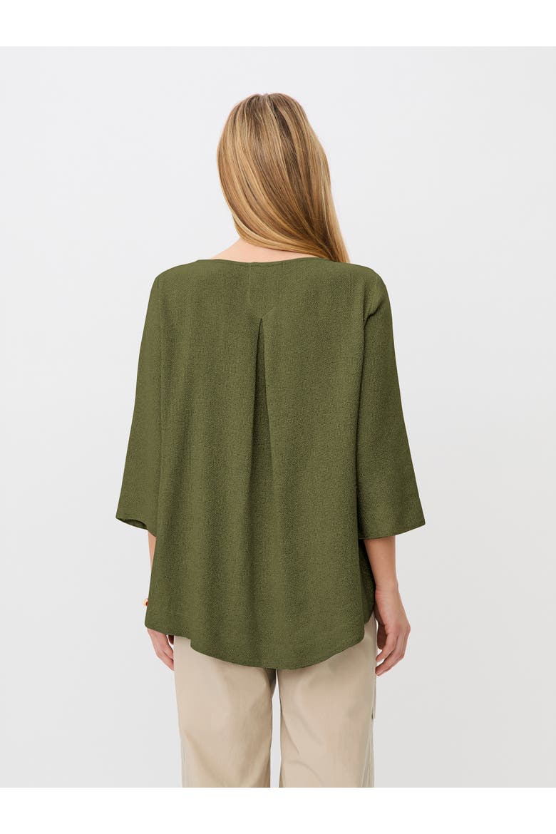 Dovinia 3/4 Sleeve Round Neck Blouse, Alternate, color, Olivine