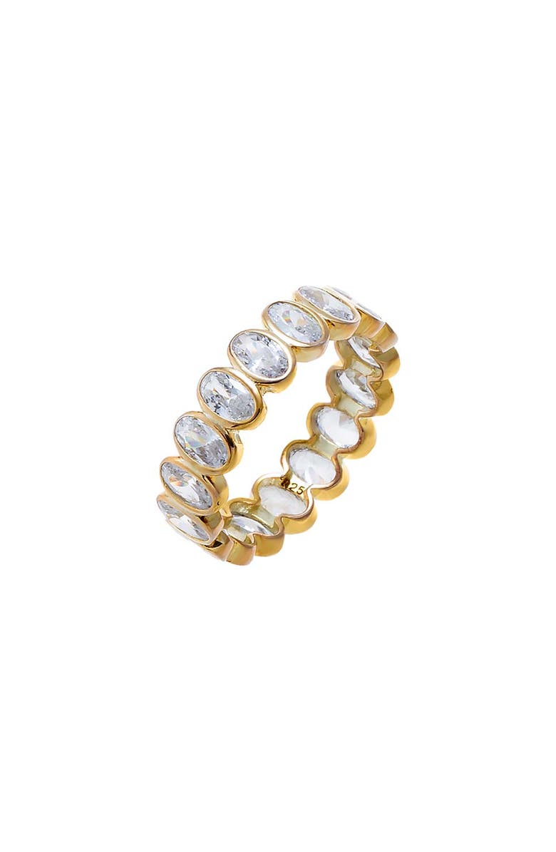 BY ADINA EDEN Bezel Set Oval CZ Eternity Ring, Main, color, Gold