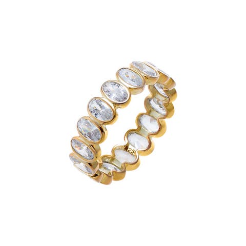 Bezel Set Oval CZ Eternity Ring