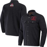 Darius Rucker Collection by Fanatics Men's Darius Rucker Collection by Fanatics Heather Charcoal Ohio State Buckeyes Sherpa-Lined Full-Snap Shacket