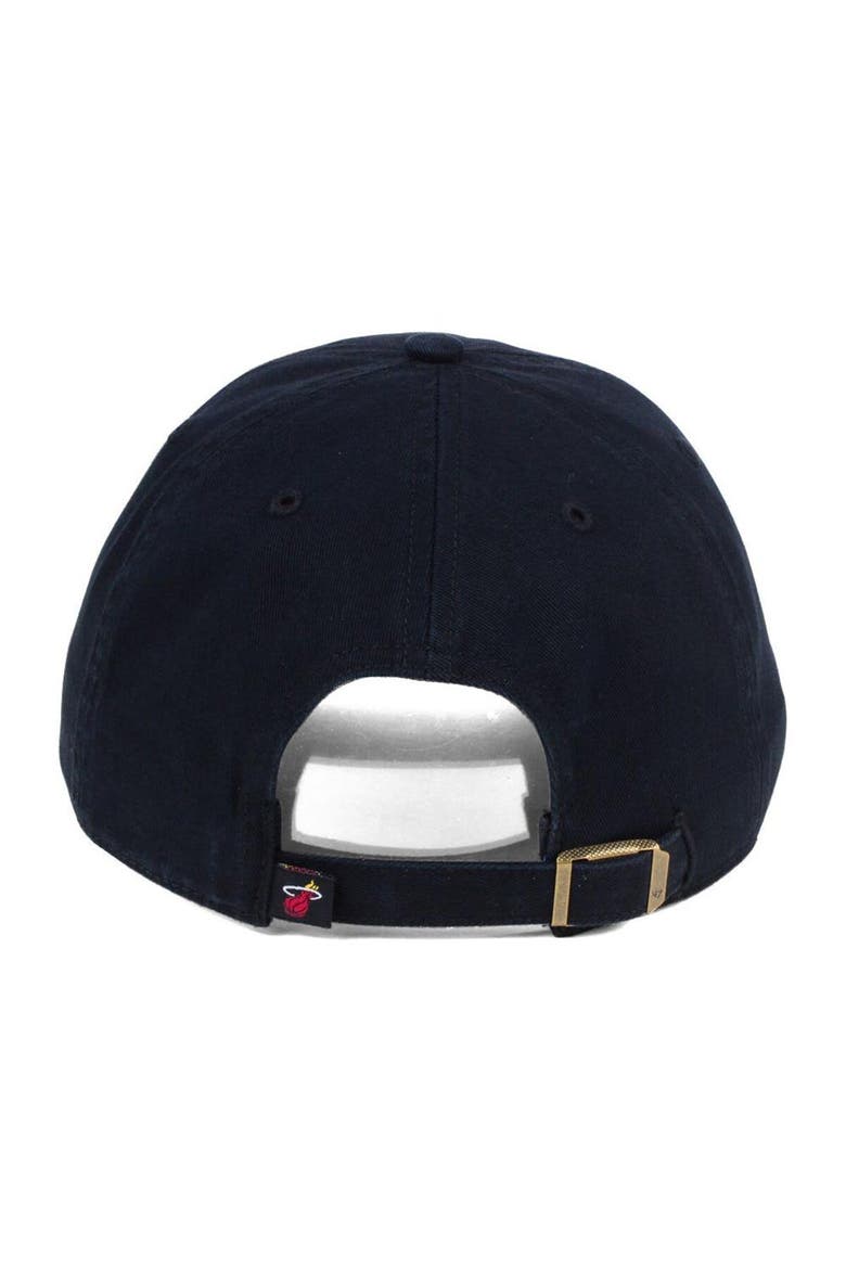 Men's '47 Black Miami Heat Clean Up Adjustable Hat, Alternate, color, Black