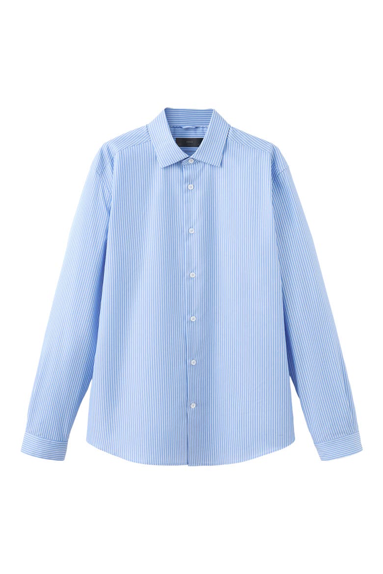 Slim Fit Non-Iron Stripe Button-Up Shirt, Alternate, color, SKY BLUE