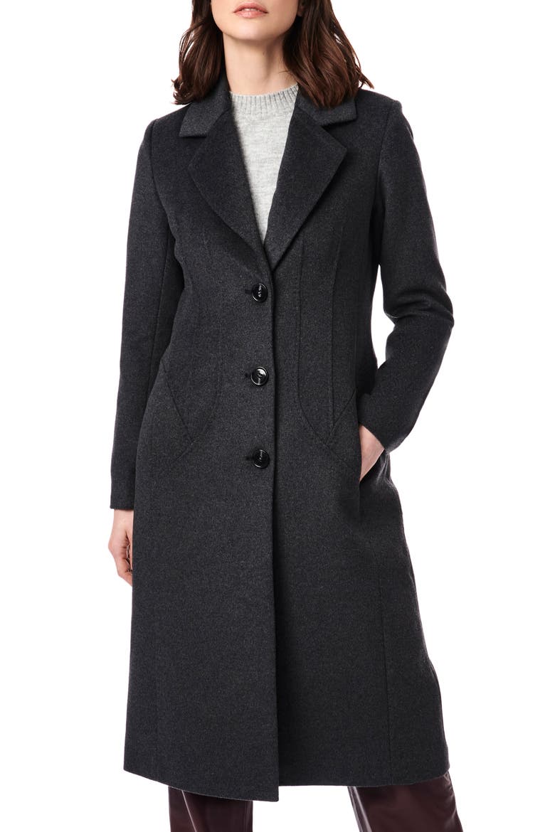 Tailored Wool Blend Coat, Main, color, CHARCOAL