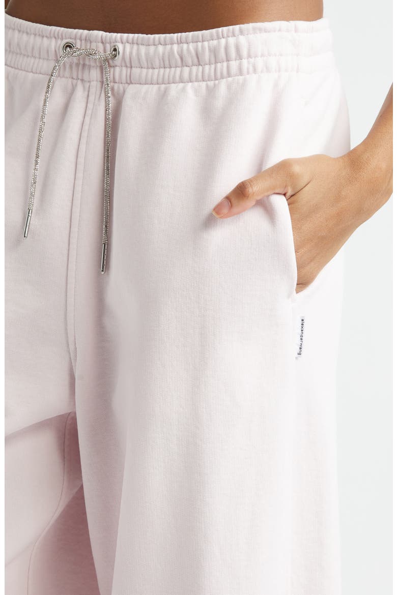 Wide Leg Sweatpants with Rhinestone Drawstring, Alternate, color, LIGHT PINK