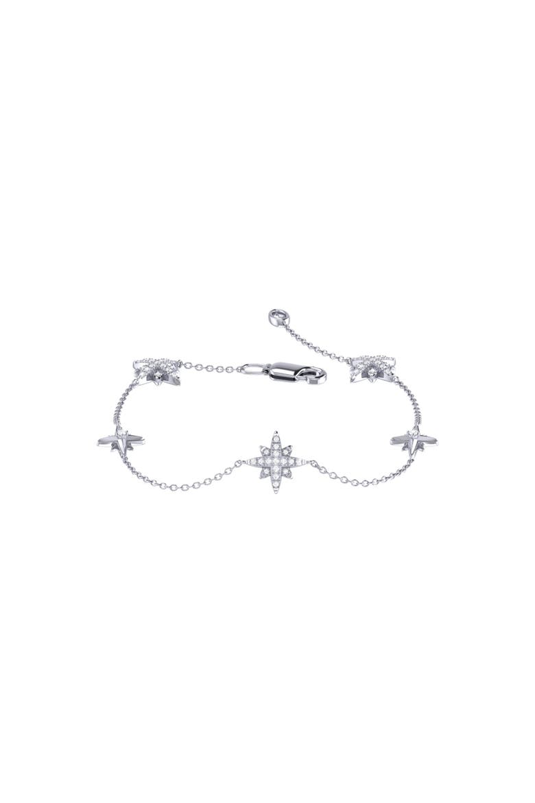 Starry Lane North Star Silver Diamond Bracelet, Main, color, Silver