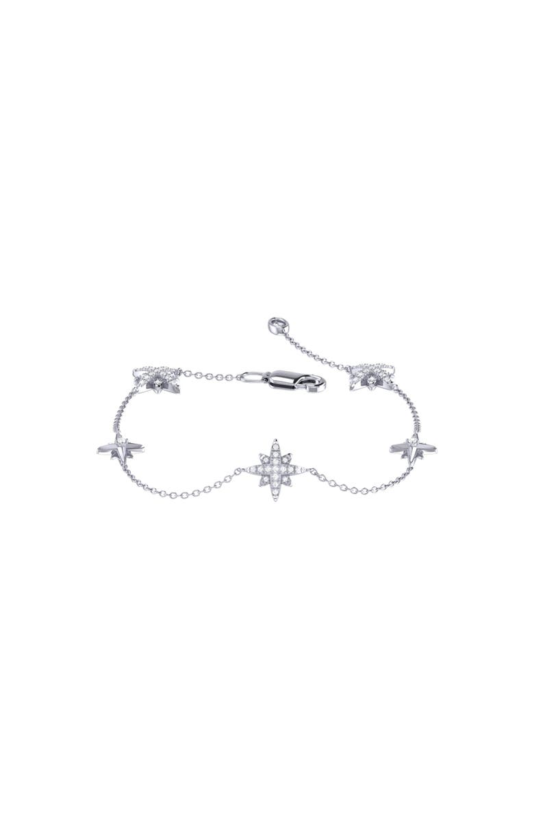 LuvMyJewelry Starry Lane North Star Silver Diamond Bracelet, Main, color, 