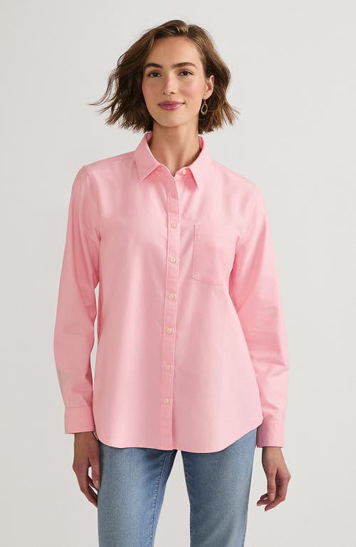 Lands' End Oxford Shirt In Sunset Coral Pink