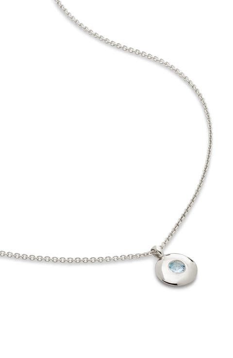 March Birthstone Aquamarine Pendant Necklace