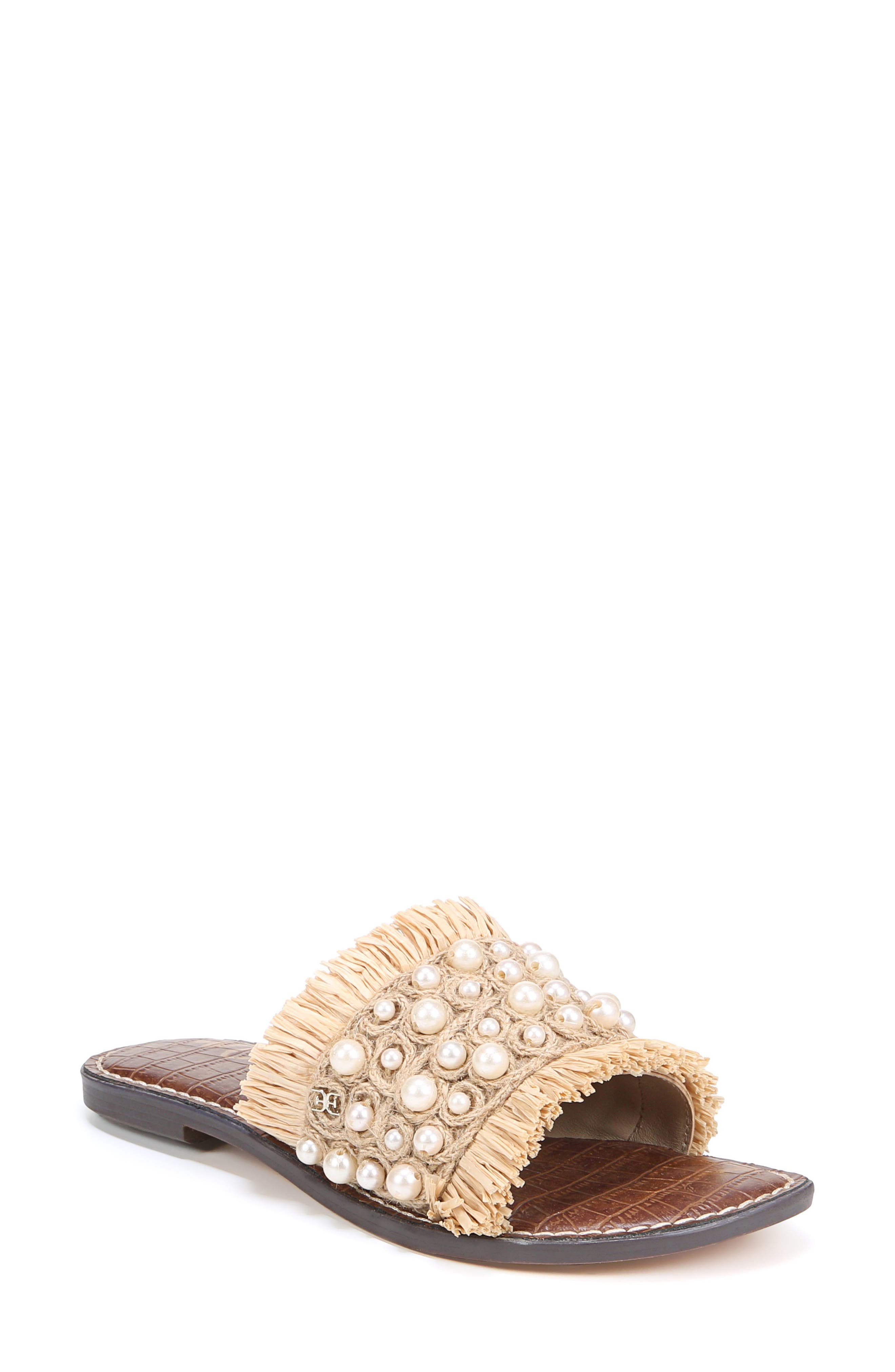 Sam Edelman Guthrie Raffia Slide Sandal, Main, color, 